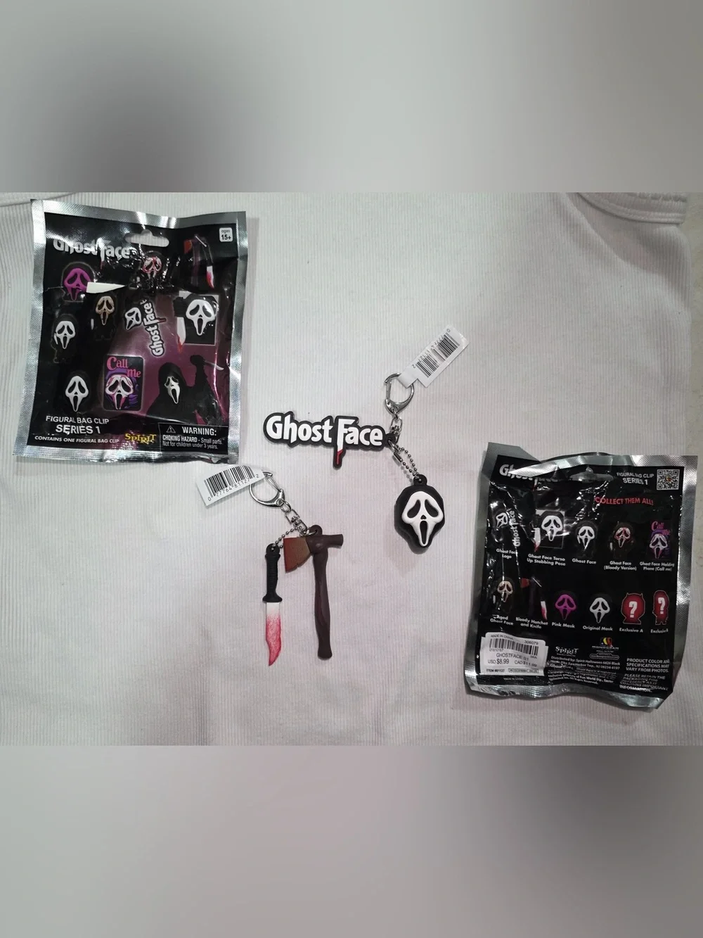 Ghost Face Bag Clip Bundle KeyChain Collectable Limited